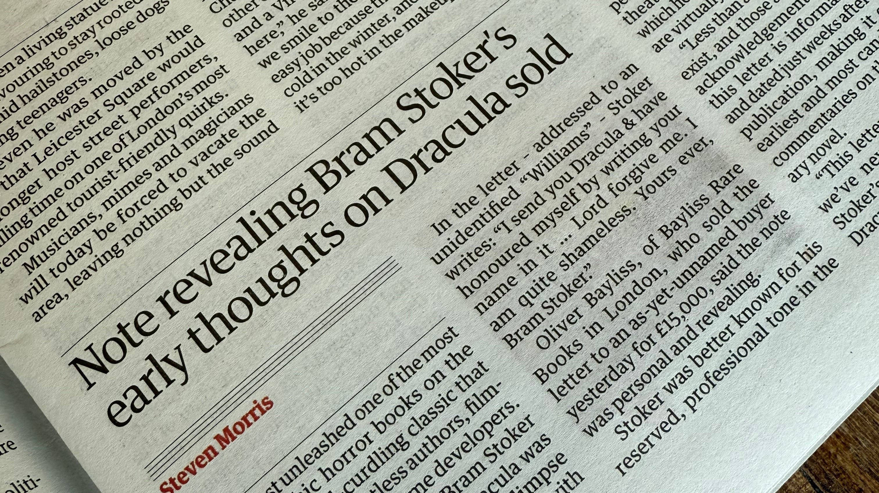The Guardian – An Intimate Look at Stoker’s Early Thoughts