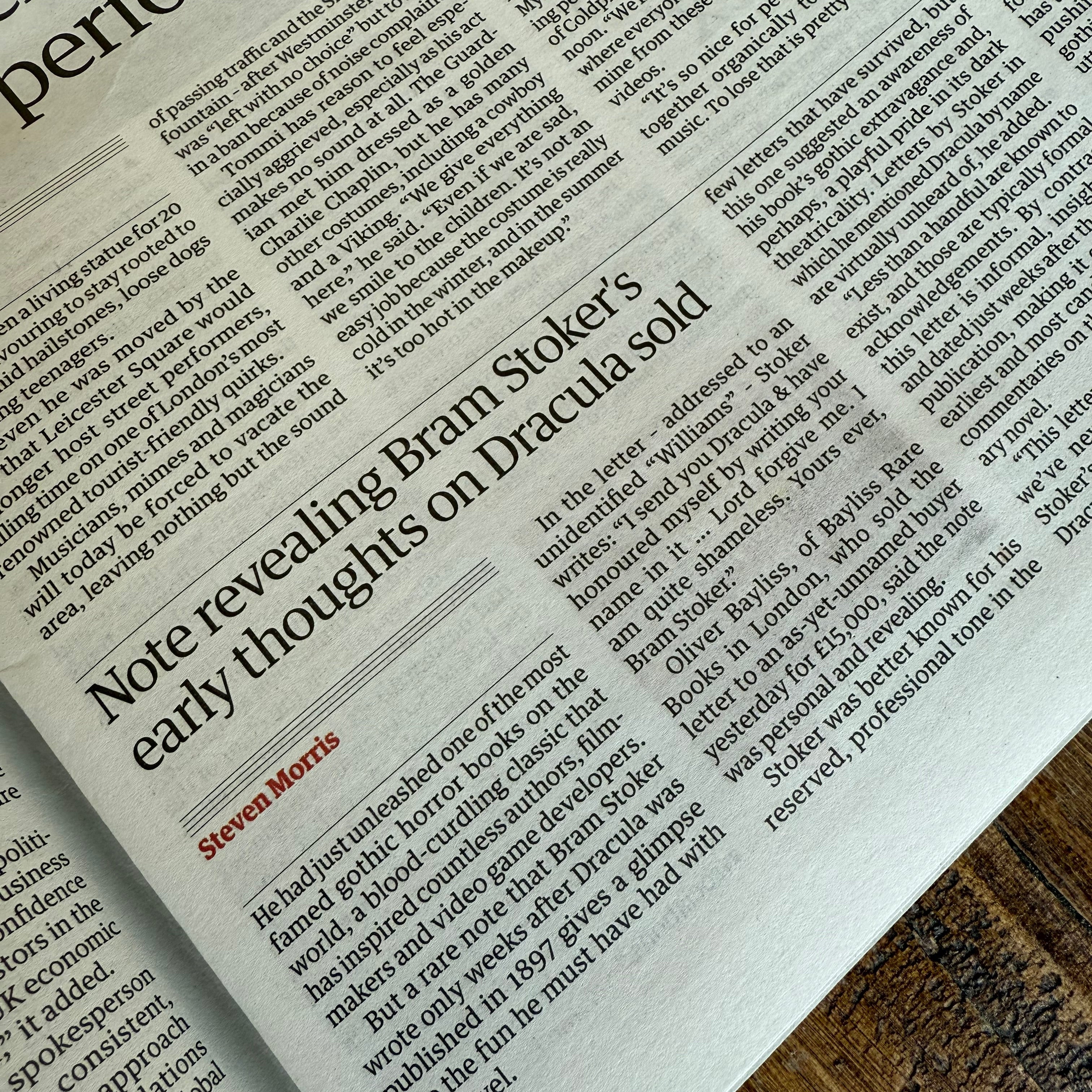 The Guardian – An Intimate Look at Stoker’s Early Thoughts