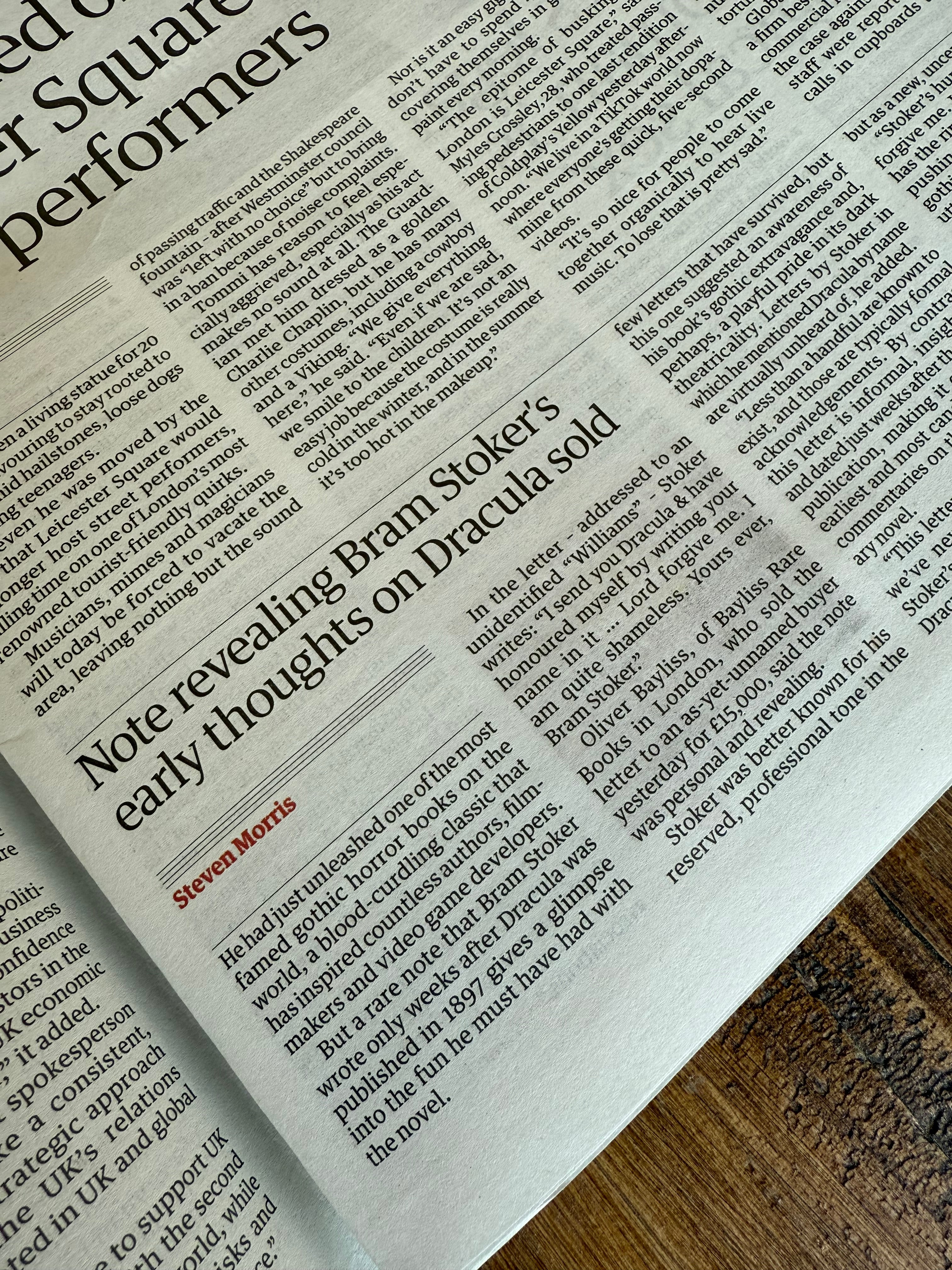 The Guardian – An Intimate Look at Stoker’s Early Thoughts