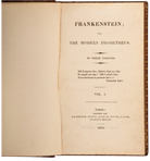 Title page of 'Frankenstein; or, The Modern Prometheus' from 1818