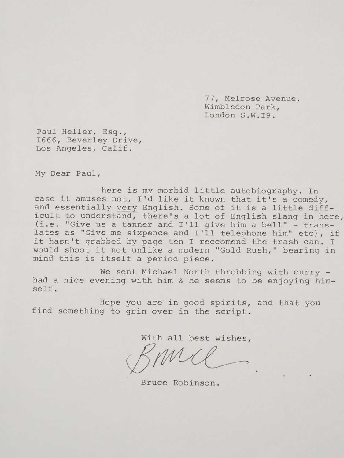 First Draft Calligraphy Withnail and I | 1986, original first draft film script, signed by Bru ...