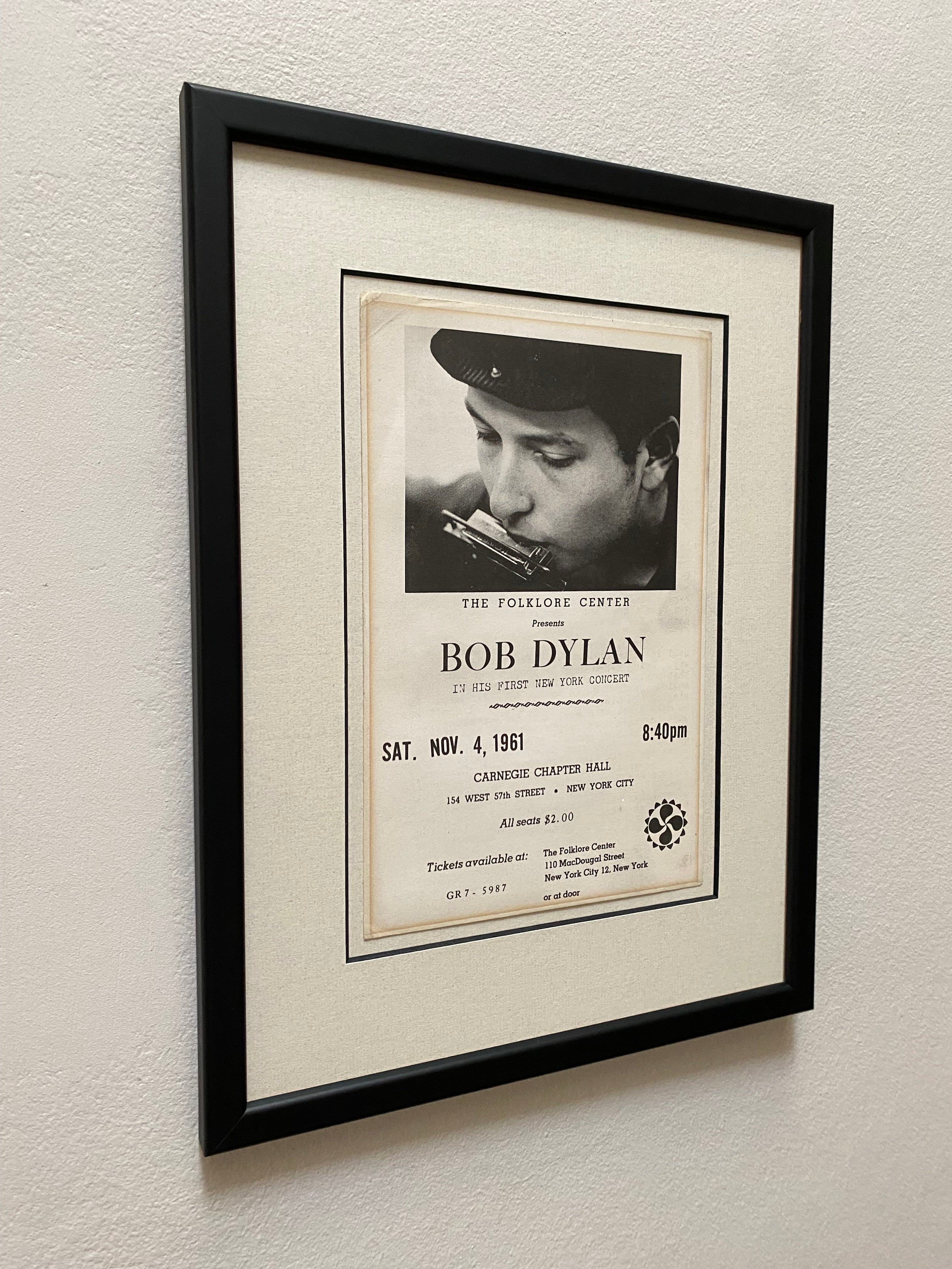 Rare Handbill For Bob Dylan's First Concert, Carnegie Chapter Hall